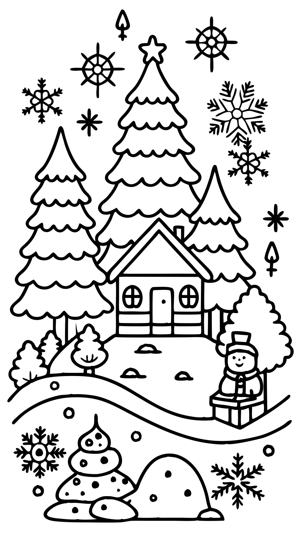 snowy coloring pages